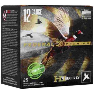 Federal hi-bird fiber wad shotshells 12ga 2-3/4" 1-1/4oz 1330fps #4 25/ct