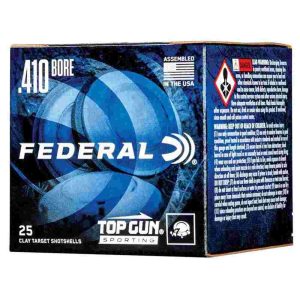 Federal top gun sporting shotshells. 410 2-1/2" 1/2 oz 1330 fps #8 25/ct