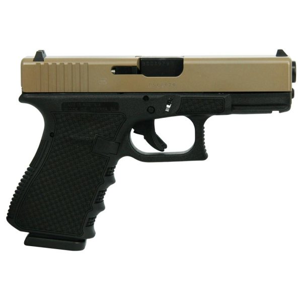 Glock 19 gen 3 custom "fde slide polymer chainmail stippled frame" handgun 9mm luger 15/rd magazines (2) 4. 02" barrel austria