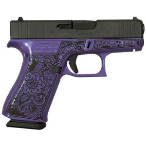 Glock 43x "mandala" purple pearl frame handgun 9mm luger 10rd magazines(2) 3. 4" barrel accessory rail usa made