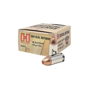 Hornady critical defense ftx handgun ammunition. 45 auto(+p) 185gr pt 1150 fps 20/ct