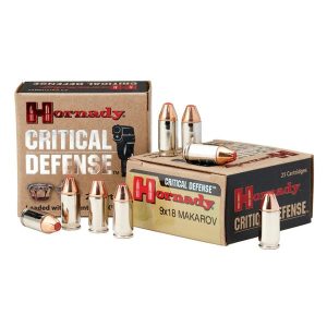 Hornady critical defense handgun ammo 9mm makarov 95 gr ftx 1000 fps 25/ct