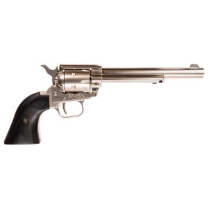 Heritage rough rider revolver. 22 lr 6rd capacity 6. 5" barrel silver nickel with black grips