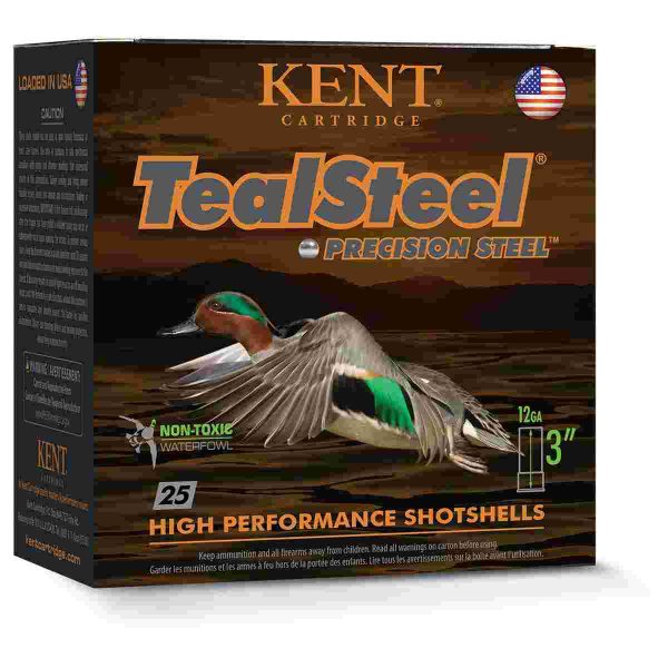Kent teal steel shotshells 12ga 2-3/4" 1-1/4oz 1300fps #5 25/ct