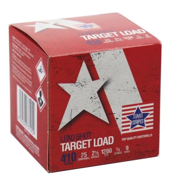 Ppu stars & stripes target shotshells 410ga 2-1/2" 1/2oz 1200 fps #9 25/ct