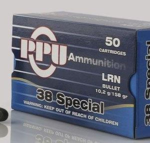 Ppu handgun ammunition. 38 spl 158 gr lrn 902 fps 50/ct
