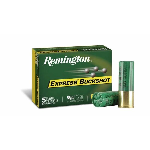 Remington express magnum buckshot shotshells 12ga 2-3/4" 12 plts #00 1290 fps 5/ct