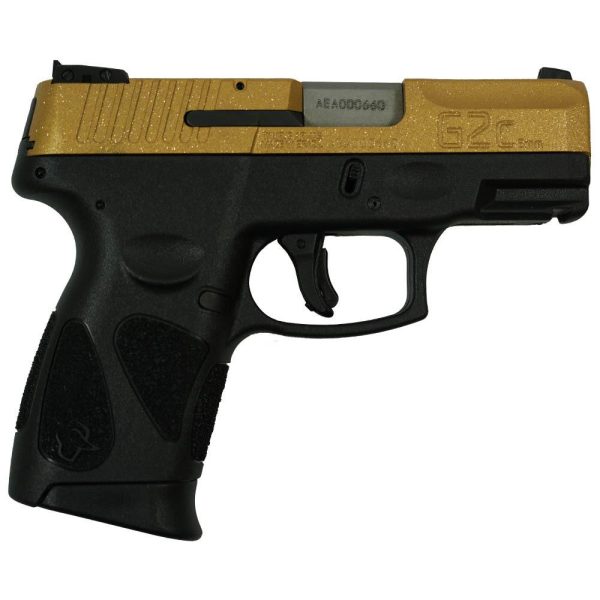 Taurus g2c "gold glitter" handgun 9mm luger 12rd magazines(2) 3. 2" barrel