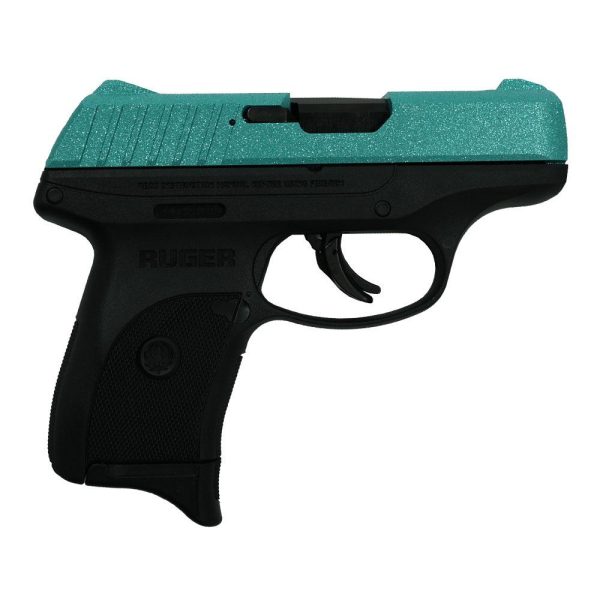 Ruger ec9s cssi exclusive robin's egg blue glitter handgun 9mm luger 7rd magazine 3. 12" barrel