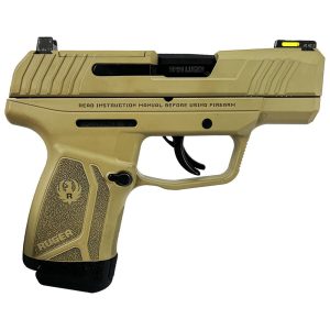 Ruger max-9 optic ready handgun 9mm luger 12rd magazine 3. 2" barrel fiber optic sights fde manual safety