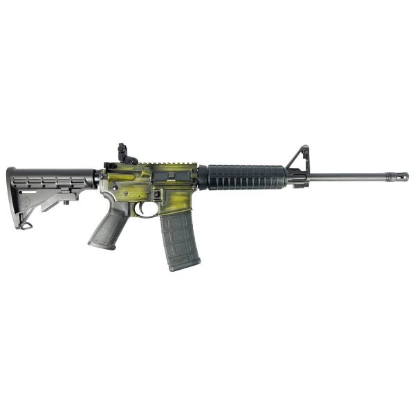 Ruger "bazooka green distressed" ar-556 rifle 5. 56mm nato 30rd mag 16. 10" barrel custom stock finish