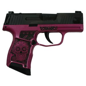 Sig sauer "sugar skull-medusa pink" p365 optic ready handgun 9mm luger 10rd magazines(2) 3. 1" barrel x-ray 3 sights