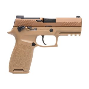 Sig sauer p320-m18 handgun 9mm luger 10rd magazines (3) 3. 9" barrel coyote tan ca compliant