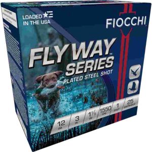 Fiocchi flyway steel shotshells 12ga 3" 1-1/5oz 1550fps #1 25/ct