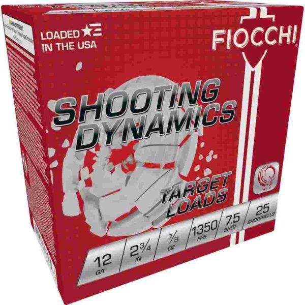 Fiocchi shooting dynamics shotshells 12 ga 2-3/4" 7/8oz 1350 fps #7. 5 25/ct