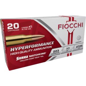 Fiocchi exacta match rifle ammunition. 223 rem 77 gr hpbt 2660 fps - 20/box