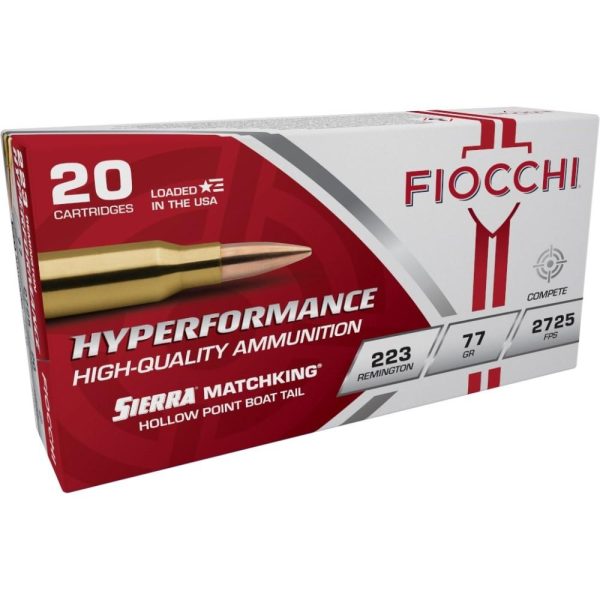 Fiocchi exacta match rifle ammunition. 223 rem 77 gr hpbt 2660 fps - 20/box