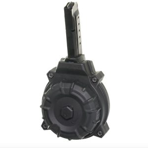 Promag s&w shield magazine 9mm black polymer drum - 50/rd