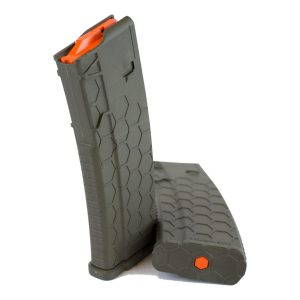 Sentry hexmag series 2 ar-15/m4/m16 rifle magazine od green with orange follower. 223/5. 56x45mm 30/rd
