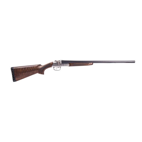 Ati road agent prime sxs shotgun 12ga 2rd capacity 3" chamber 26" barrel wood stock silver engraved reciever