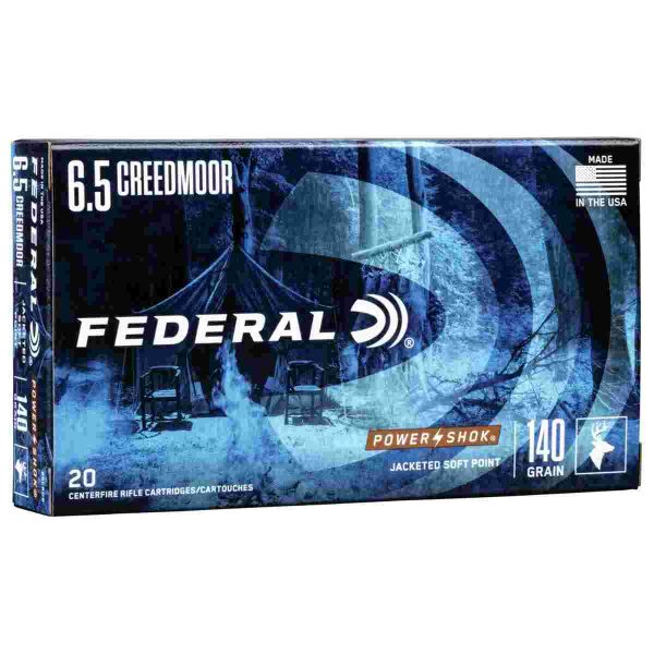 Federal power-shok rifle ammunition 6. 5 creedmoor 140 gr sp 2750 fps 20/ct