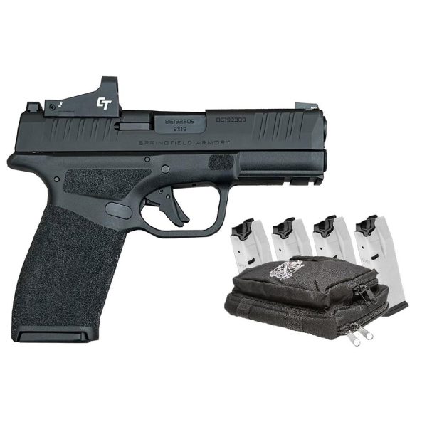 Springfield armory hellcat pro handgun 9mm luger 10rd magazines (5) 3. 7" barrel black with crimson trace 1500 red dot