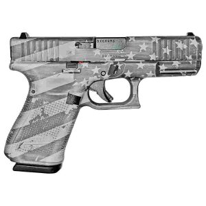 Glock 19 gen 5 custom "distressed flag - gray"  handgun 9mm luger 15/rd magazines (3) 4. 02" barrel austria