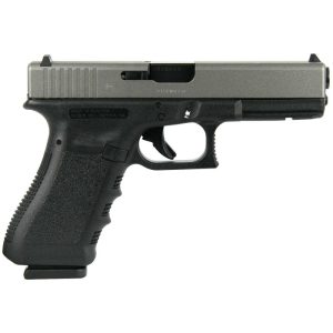 Glock 17 gen 3 custom "two tone black frame with silver slide" handgun 9mm luger 17rd magazines (2) 4. 5" barrel austria