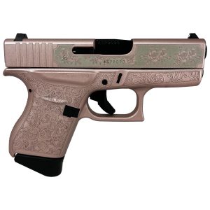 Glock 43 custom "glock n roses" handgun 9mm luger 6/rd magazines (2) 3. 4" barrel usa