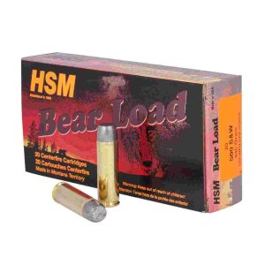 Hsm bear load lead handgun ammunition. 500 s&w 440gr wfn 1500 fps 20/ct