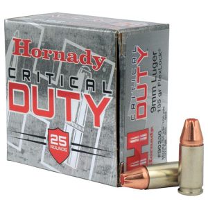 Hornady critical duty handgun ammo 9mm luger 135 gr flex tip 1010 fps 25/ct