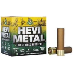 Hevi-shot hevi-metal longer range shotshell 12ga 3. 5" 1-1/4 oz 1500 fps #4 25/ct