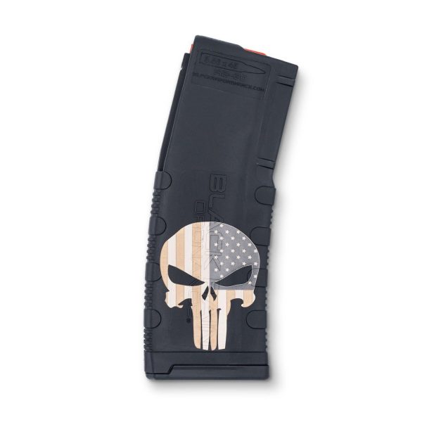 Black rain ordnance punisher with flag ar magazine 5. 56x45 30/rd