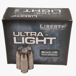 Liberty ammunition ultra-light ammunition 9mm +p 50 gr. Copper mono. Frag hp 20/ct