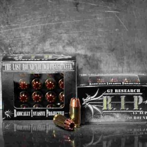 G2 research r. I. P. Handgun ammunition. 45 acp 162 gr hp 1020 fps 20/box