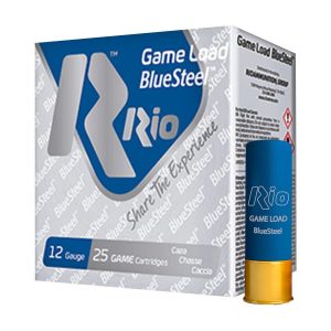 Rio game load blue steel shotshells 12 ga 2-3/4" 1-1/8oz 1360 fps #6 25/ct