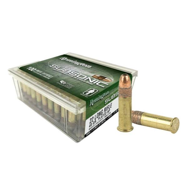 Remington subsonic rimfire ammunition. 22 lr 40gr hp 1050 fps 100/ct
