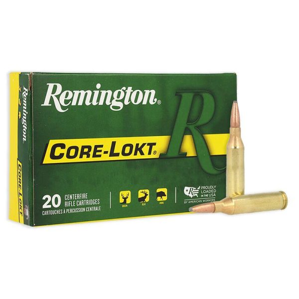 Remington core-lokt rifle ammunition. 243 win 100 gr psp 2960 fps 20/ct