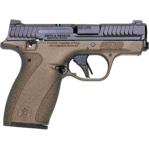 S&w exclusive "mid-bro" m&p bodyguard 2. 0 no thumb safety handgun. 380 auto 10(1)&12(1)rd magazines 2. 75" barrel midnight bronze grip
