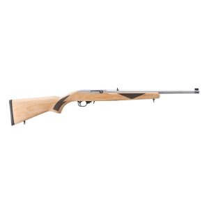 Ruger 10/22 sporter rifle. 22 lr 10rd magazine(1) 18. 5" stainless barrel barrel natural wood stock