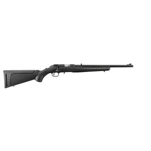 Ruger american rimfire rifle. 22 lr 10rd magazine 18" 1/2x28 threaded barrel black