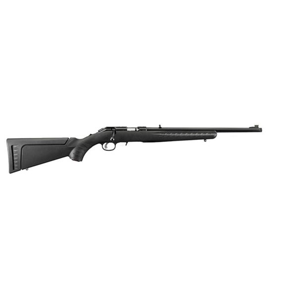 Ruger american rimfire rifle. 22 lr 10rd magazine 18" 1/2x28 threaded barrel black