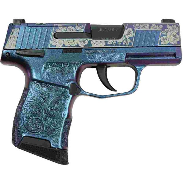 Sig sauer "gun & roses-mongoose purple" p365 optic ready handgun 9mm luger 10rd magazines(2) 3. 1" barrel x-ray 3 sights