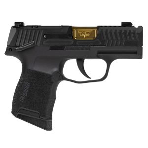 Sig sauer p365 "outlander black" handgun 9mm luger 10rd magazines(2) 3. 1" gold barrel x-ray 3 sights manual safety
