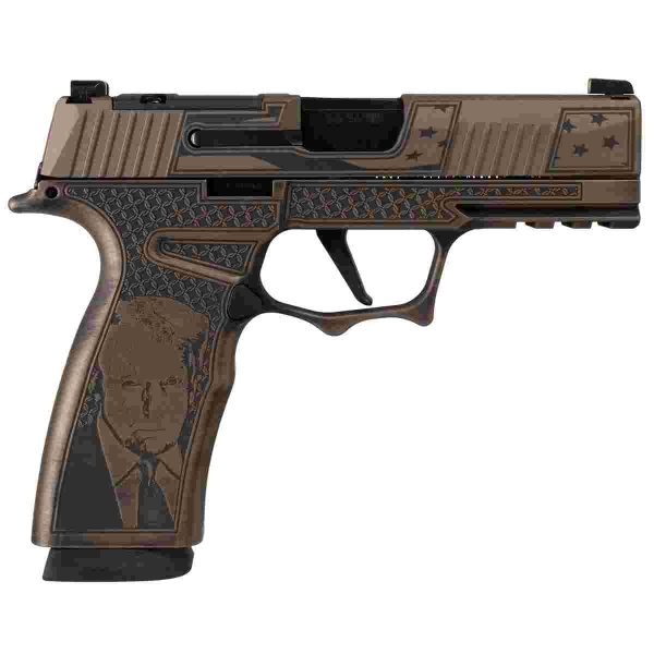 Sig sauer p365 xmacro tacops "trump fight" handgun 9mm luger 17rd magazines(3) 3. 7"
