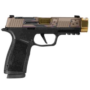 Sig sauer p365 xmacro tacops "trump 47th" slide handgun 9mm luger 17rd magazines(4) 3. 7" gold barrel/compensator