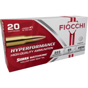Fiocchi exacta match rifle ammunition. 223 rem 69 gr hpbt 2735 fps - 20/box