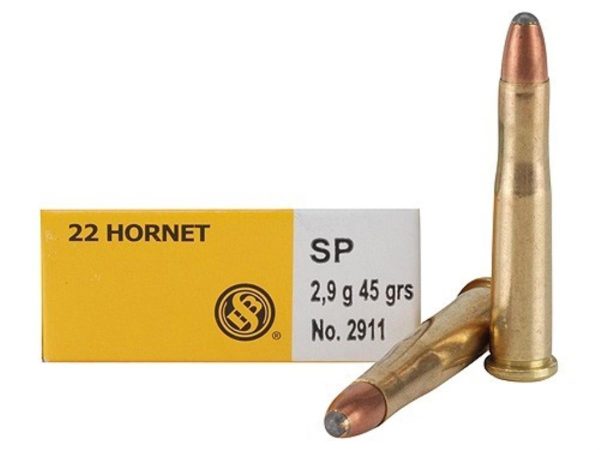 Sellier & bellot rifle ammunition. 22 hornet 45 gr sp 2346 fps - 20/box