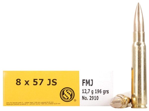 Sellier & bellot rifle ammunition 8x57js 196 gr fmj 2540 fps - 20/box