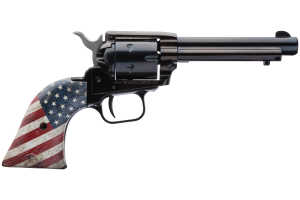 Heritage manufacturing 22lr blue/us flag grp 4. 75" fs